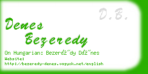 denes bezeredy business card